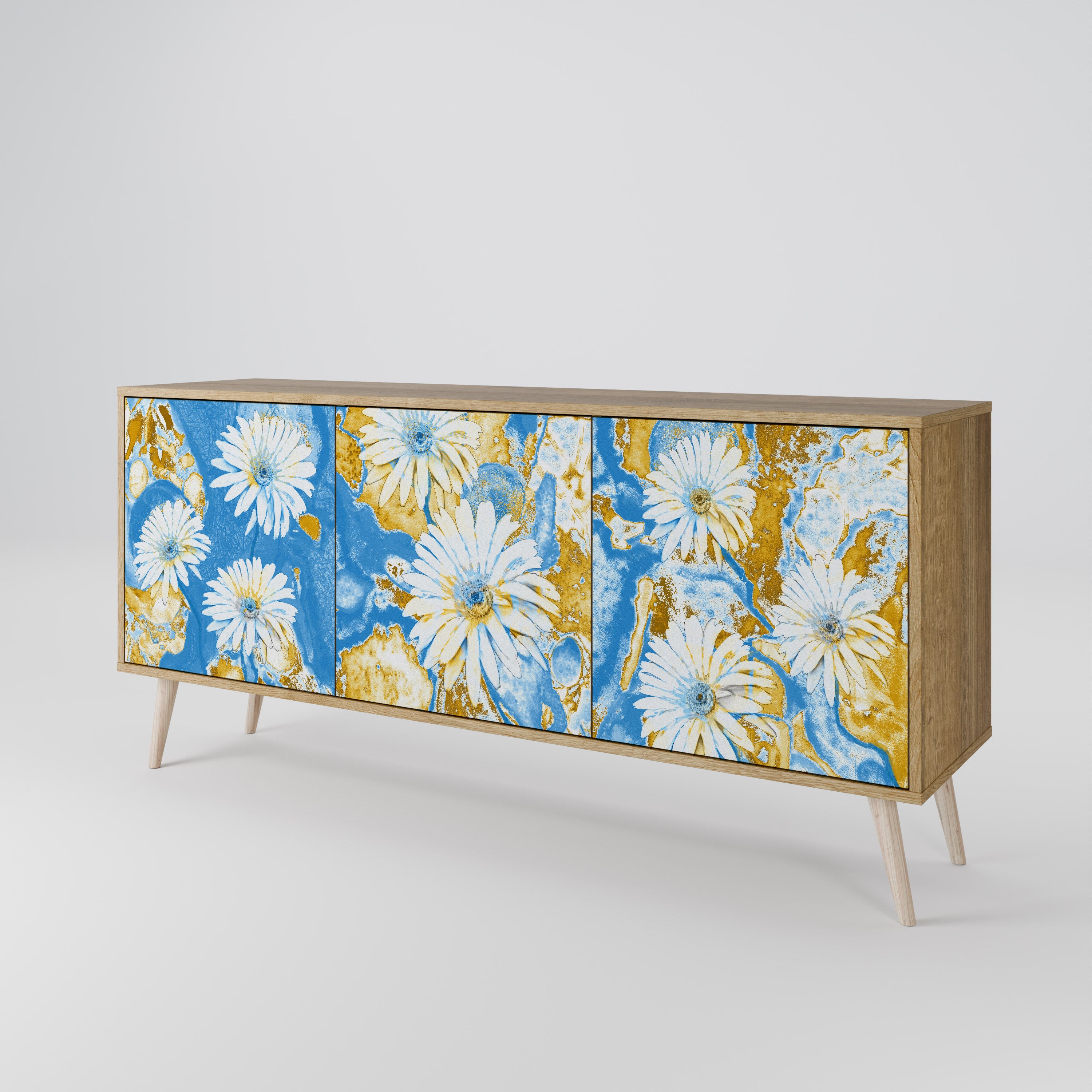 DAISY LUXE 3-dörrars skänk i ekeffekt