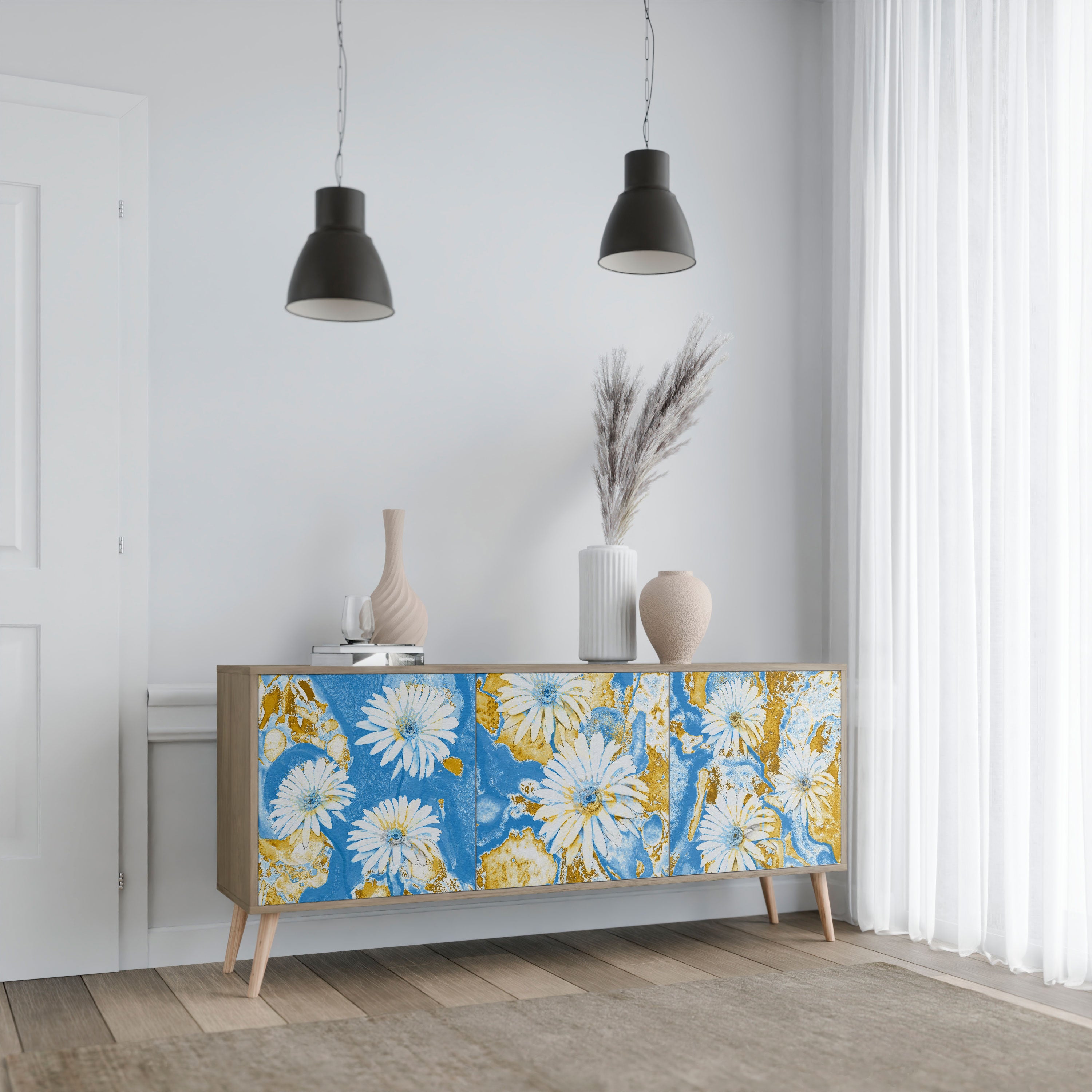 DAISY LUXE 3-dörrars skänk i ekeffekt