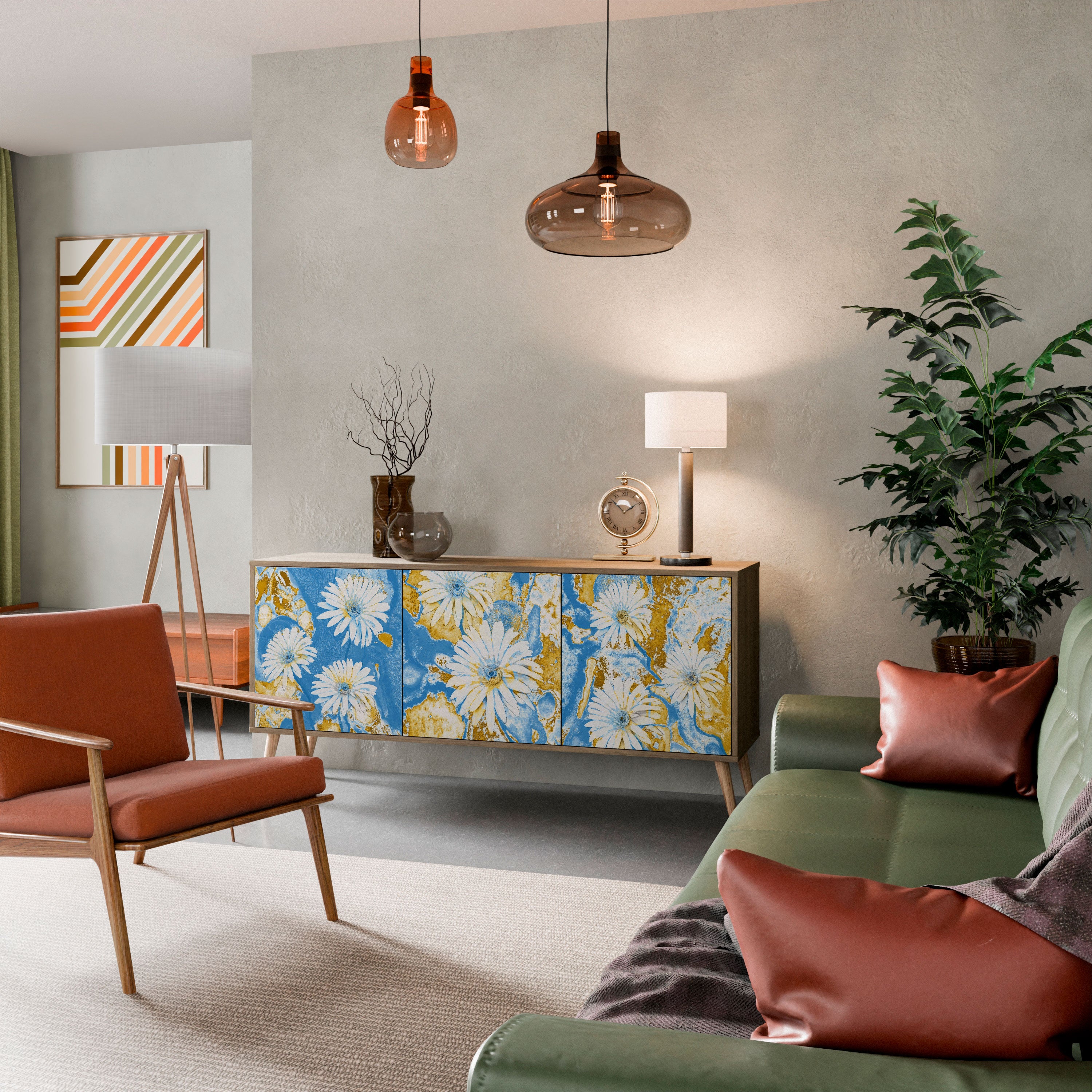 DAISY LUXE 3-dörrars skänk i ekeffekt
