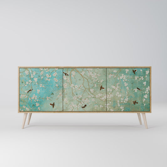 BLOOMING CHARM 3-Door Sideboard in Oak Effect