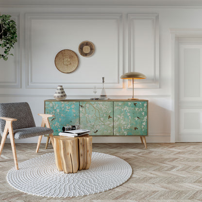 BLOOMING CHARM 3-Door Sideboard in Oak Effect