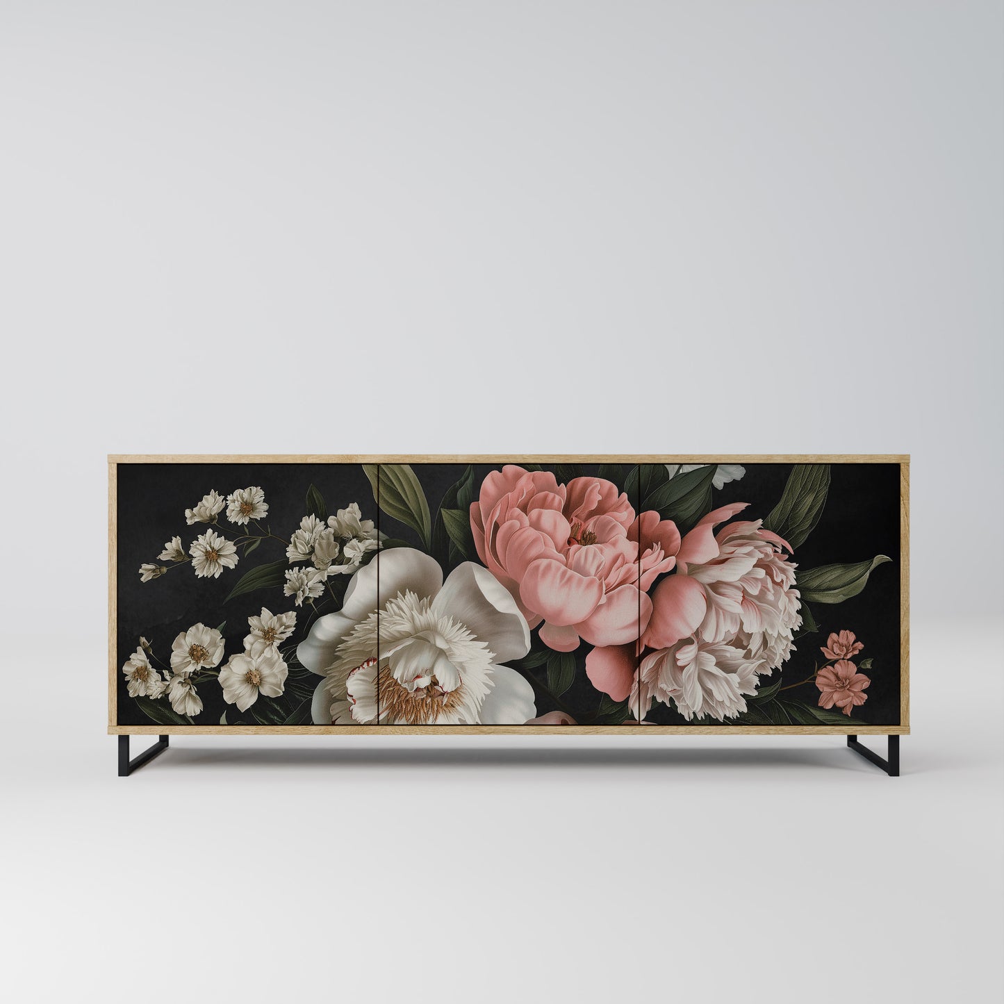 LUSH ELEGANCE 3-Door Sideboard in Oak Effect