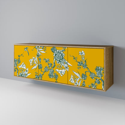 YELLOW CHINOISERIE Skänk med tre dörrar