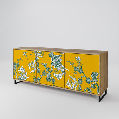 YELLOW CHINOISERIE Skänk med tre dörrar