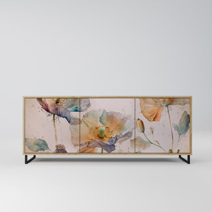 SOFTEN POPPY 3-Door Sideboard in Oak Effect