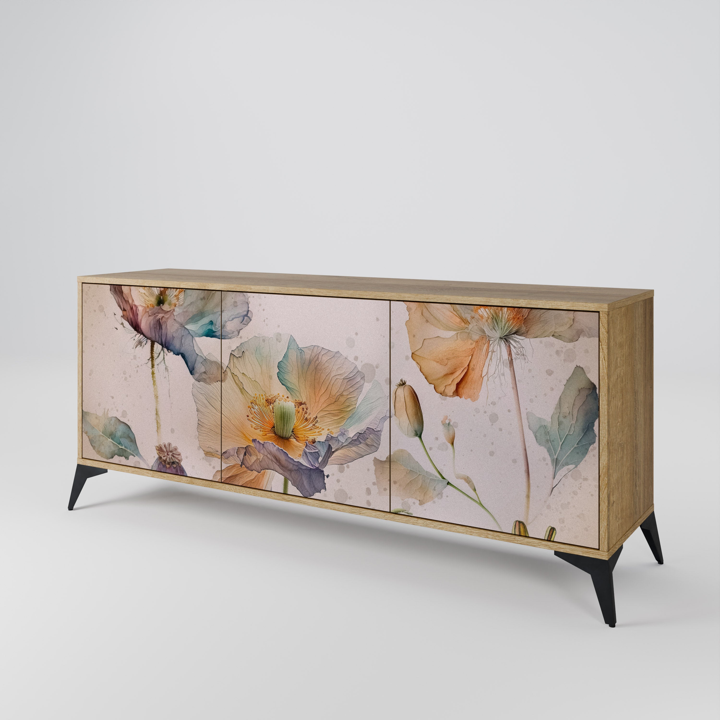 SOFTEN POPPY 3-Door Sideboard