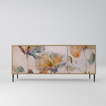 SOFTEN POPPY 3-Door Sideboard in Oak Effect