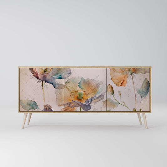 SOFTEN POPPY 3-Door Sideboard in Oak Effect