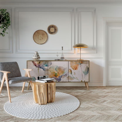 SOFTEN POPPY 3-Door Sideboard in Oak Effect