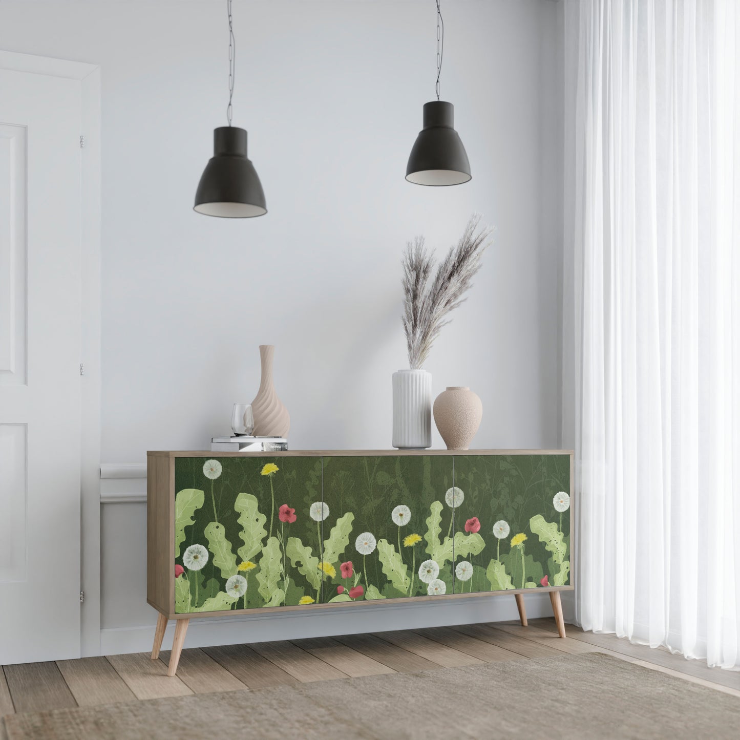 DANDELION AMUSE 3-dörrars skänk i ekeffekt