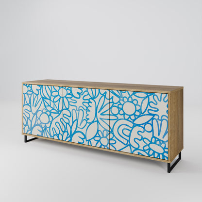 BLOOMY MORNING 3-Door Sideboard in Oak Effect