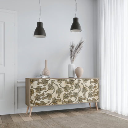 ALMONDINE SONGBIRD 3-Door Sideboard in Oak Effect