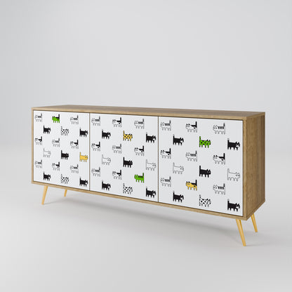 CATS COMPILATION 3-Door Sideboard in Oak Effect