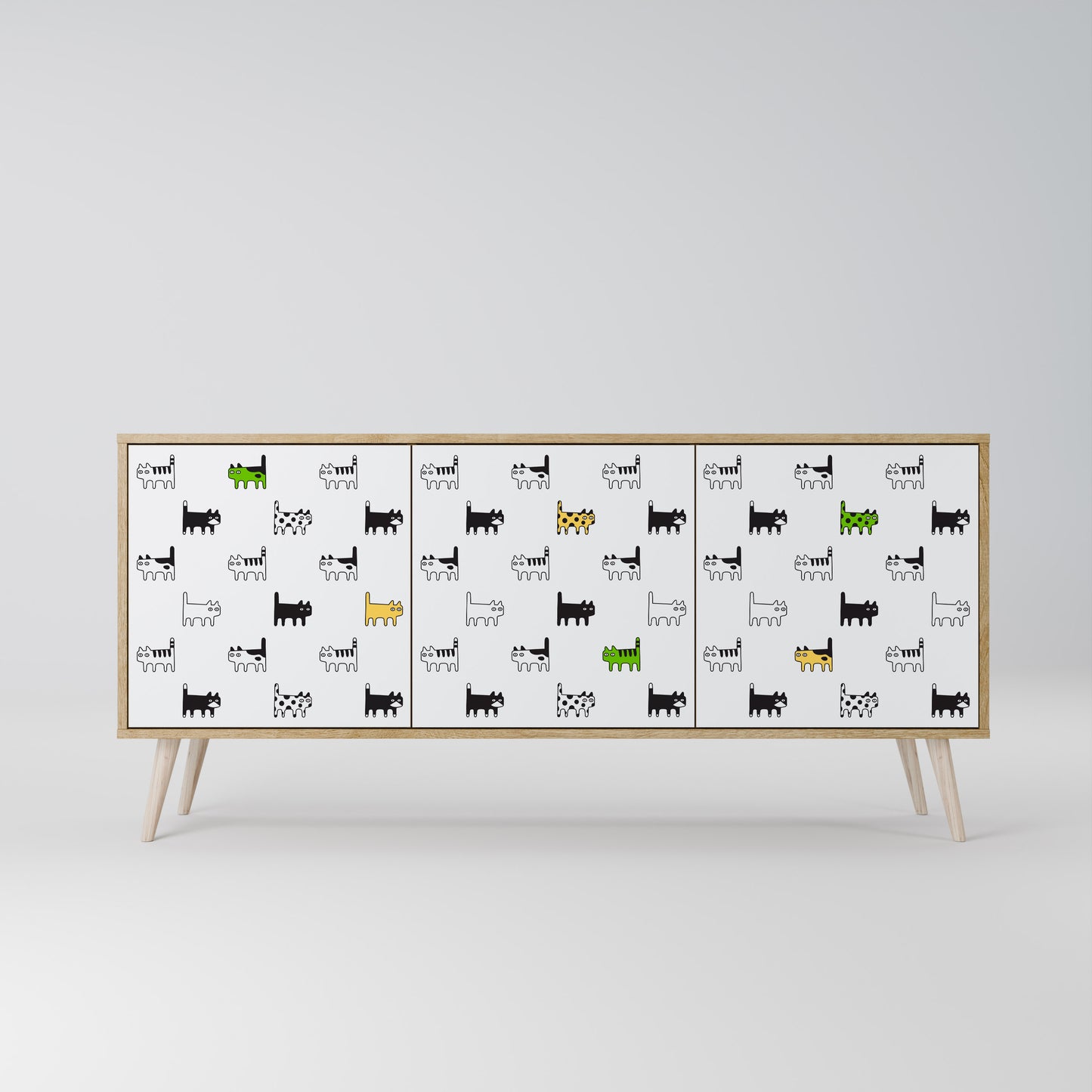CATS COMPILATION 3-Door Sideboard in Oak Effect