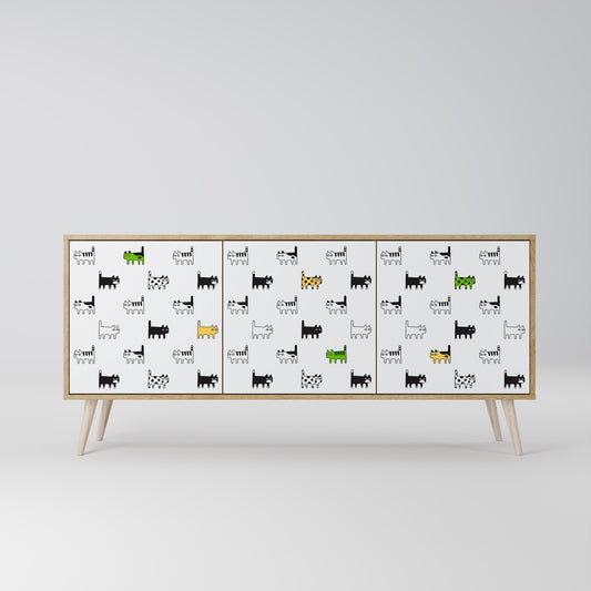 CATS COMPILATION 3-Door Sideboard in Oak Effect