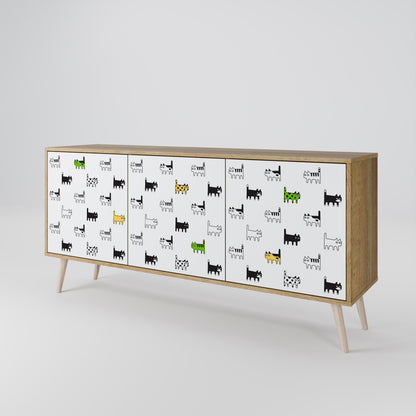 CATS COMPILATION 3-Door Sideboard in Oak Effect