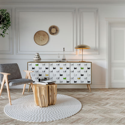 CATS COMPILATION 3-Door Sideboard in Oak Effect