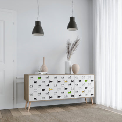 CATS COMPILATION 3-Door Sideboard in Oak Effect