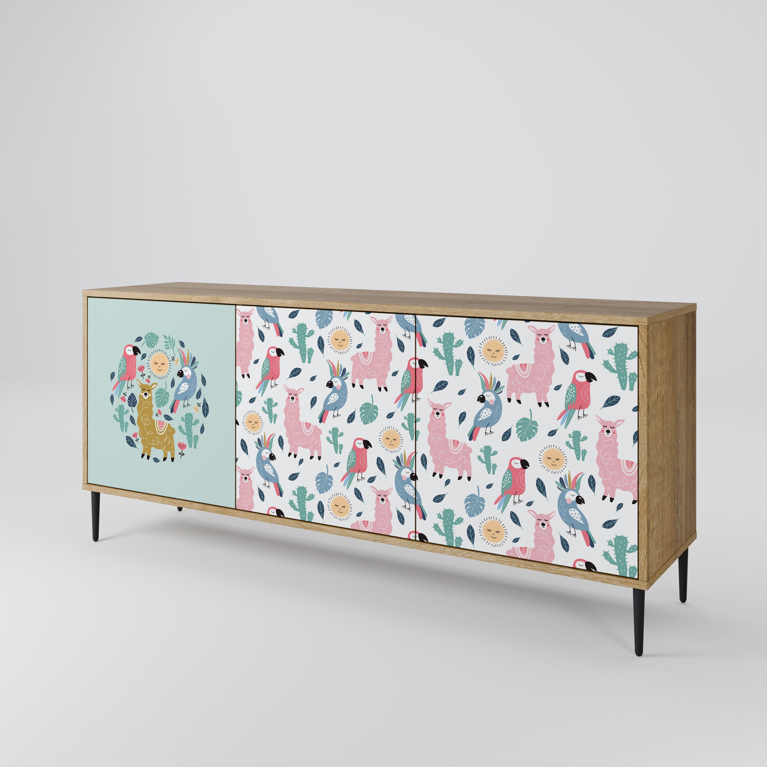 COLORFUL ALPACAS 3-Door Sideboard