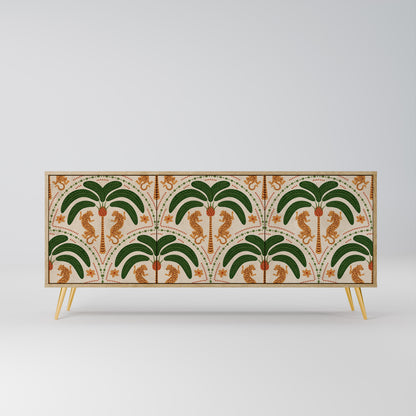DANCING PREDATORS 3-Door Sideboard in Oak Effect