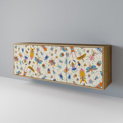 COLORFUL INSECTS Skänk med tre dörrar