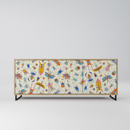 COLORFUL INSECTS 3-Door Sideboard in Oak Effect