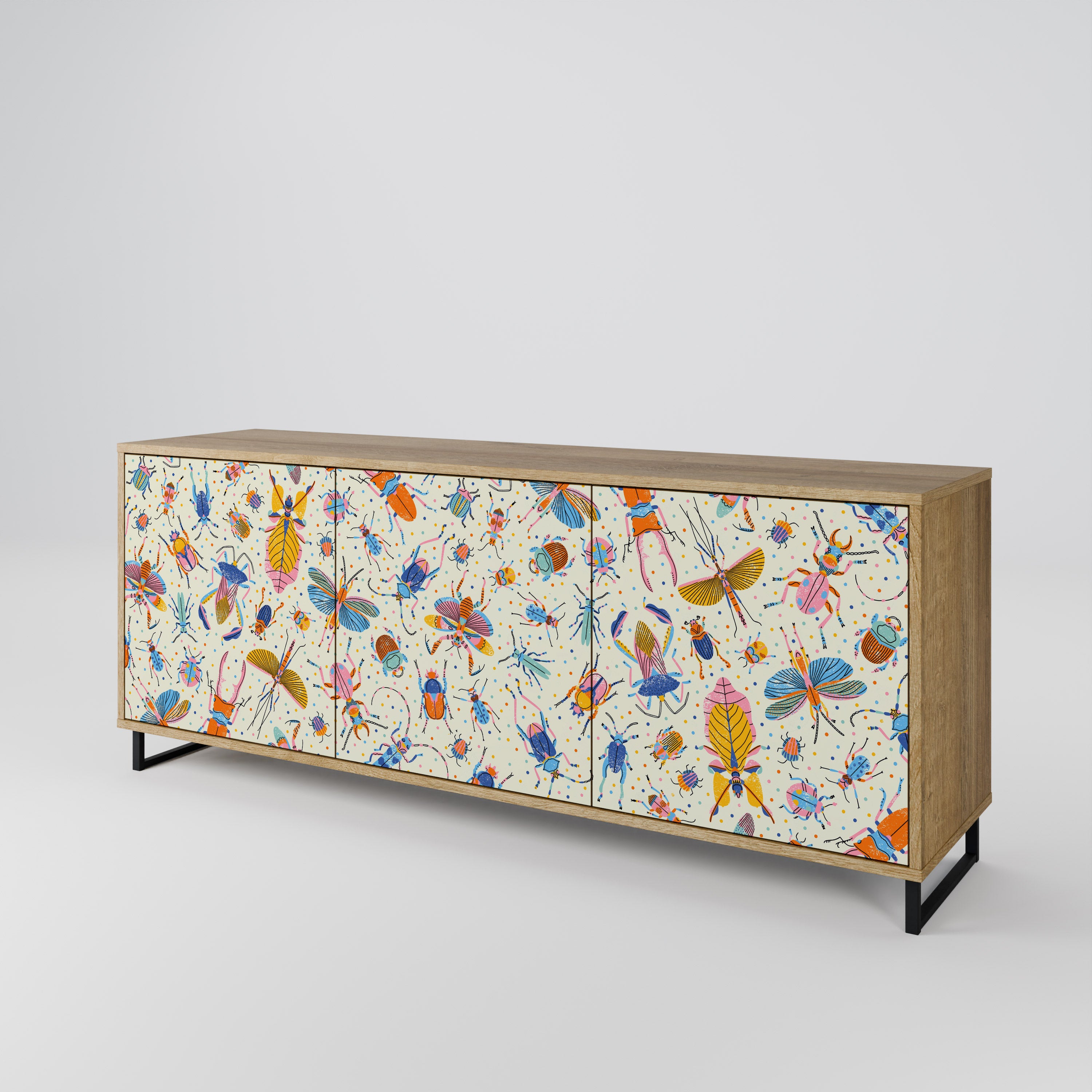 COLORFUL INSECTS 3-Door Sideboard