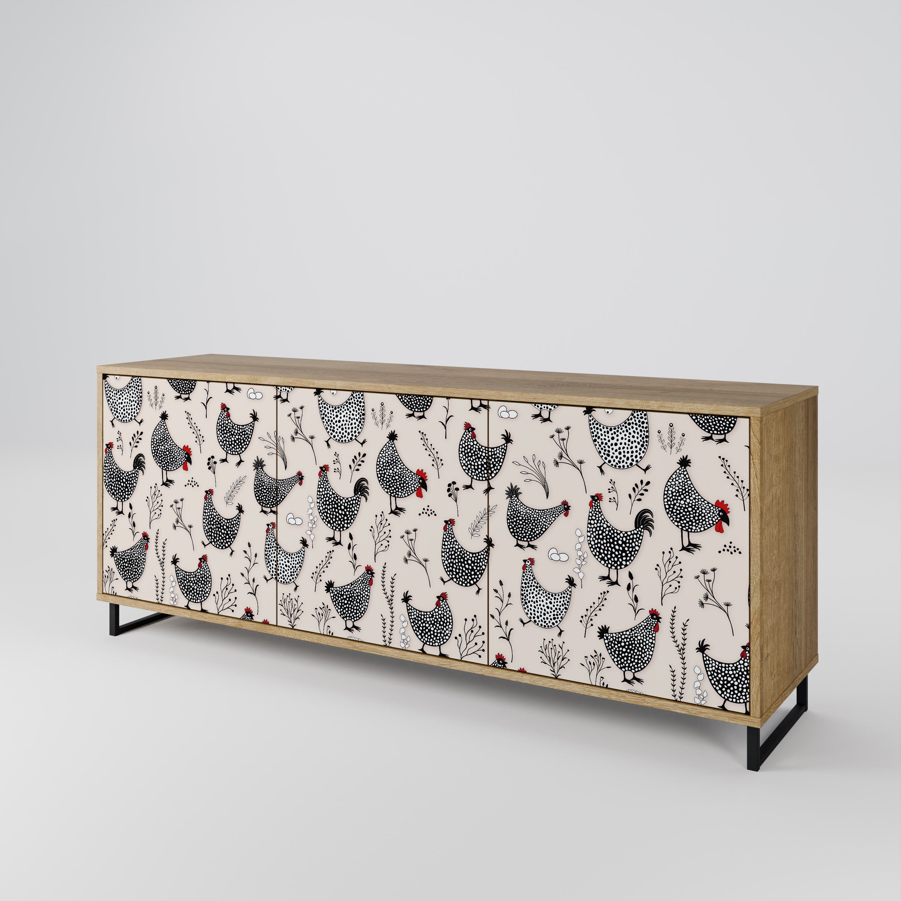 HAPPY HENS 3-Door Sideboard