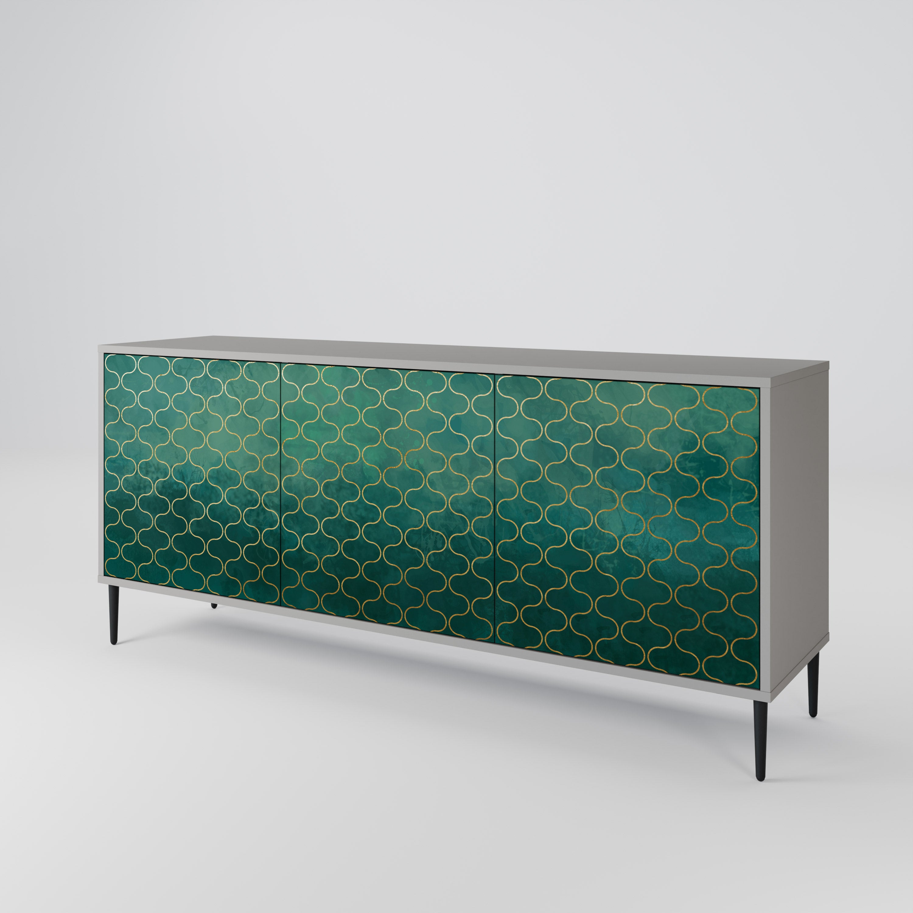 TESSELATED GREENERY 3-Door Sideboard