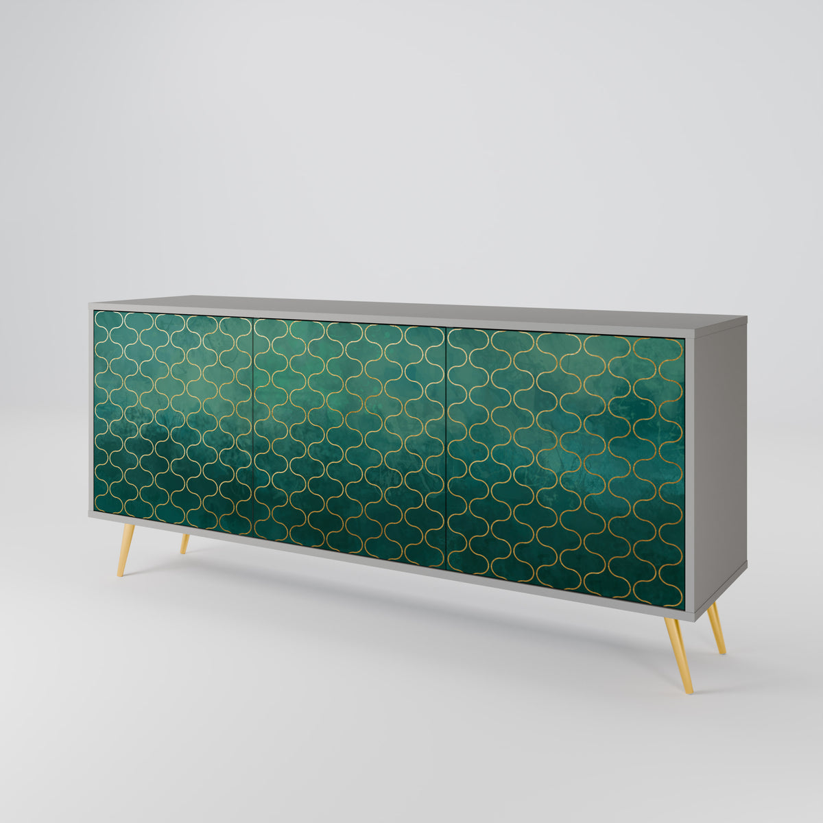 TESSELATED GREENERY Skänk med tre dörrar