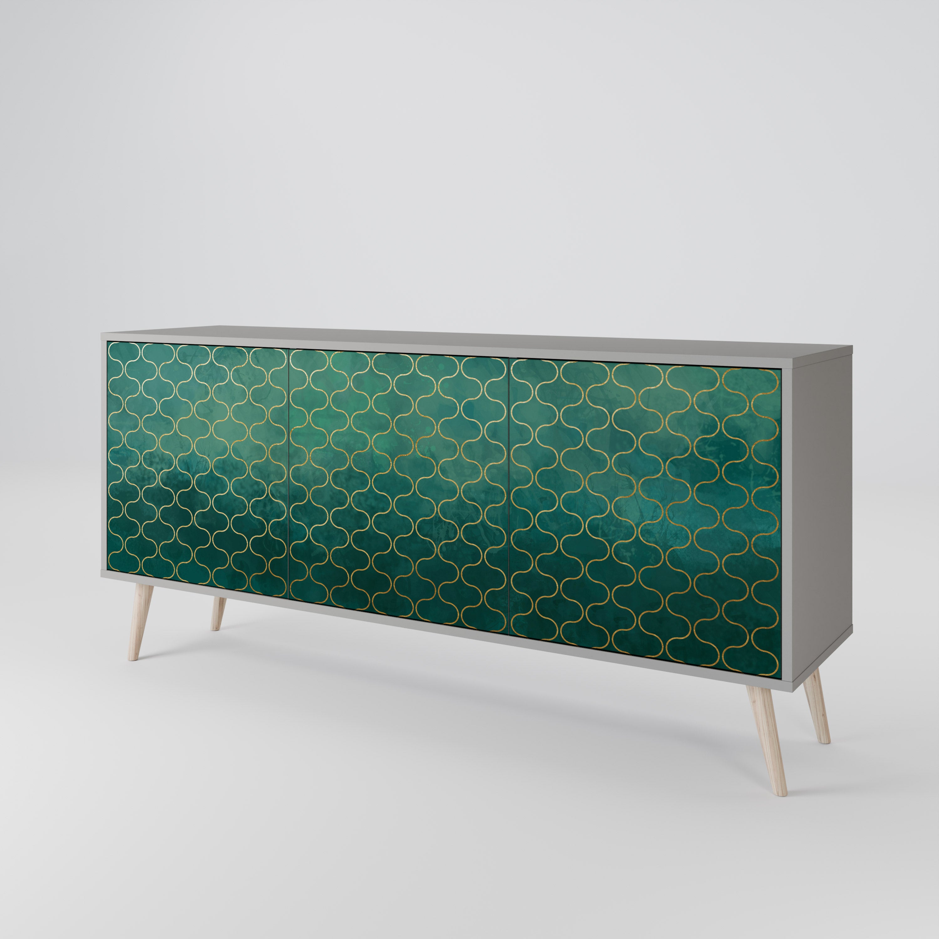 TESSELATED GREENERY 3-Door Sideboard