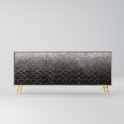 TESSELATED GRAYISH 3-Door Sideboard in Grey Finish