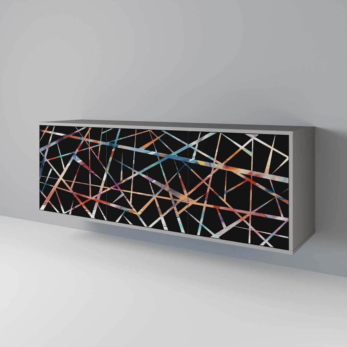 POLYGON VERVE 3-Door Sideboard in Grey Finish