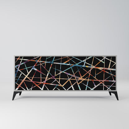 POLYGON VERVE 3-Door Sideboard in Grey Finish