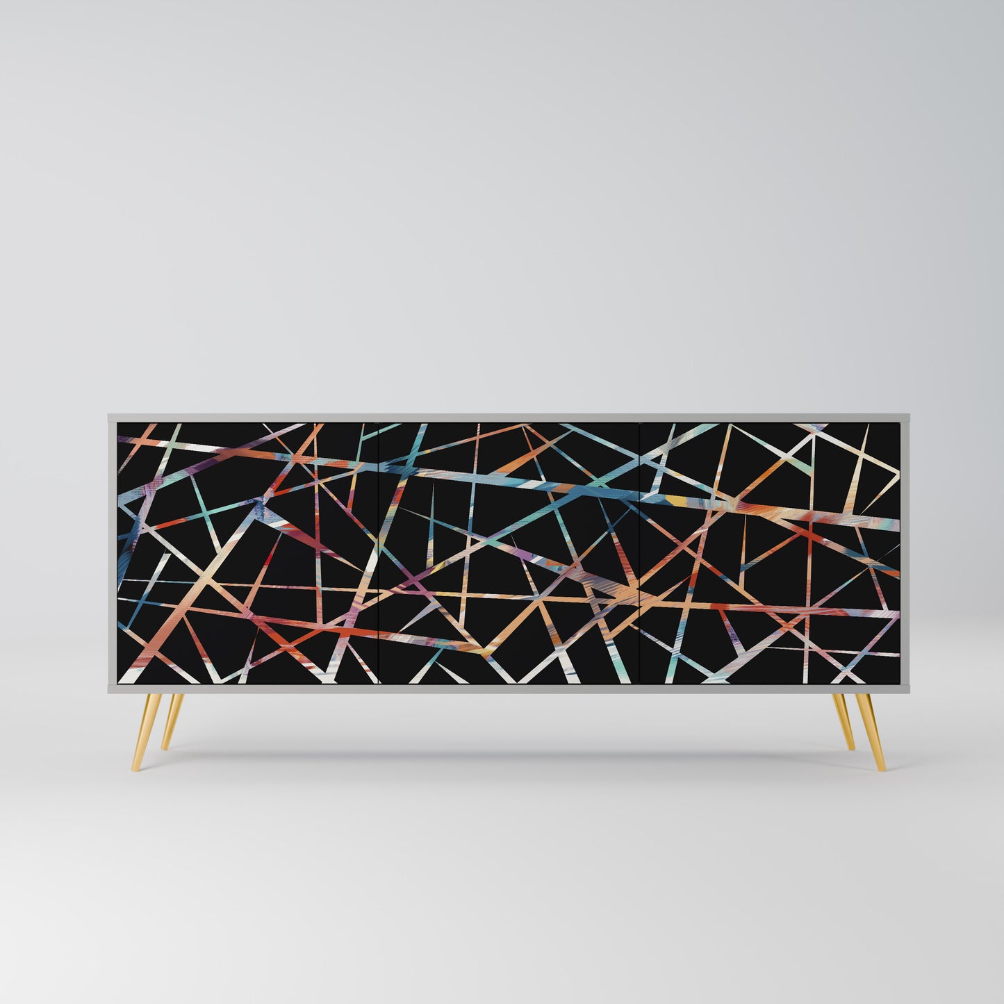 POLYGON VERVE 3-Door Sideboard in Grey Finish