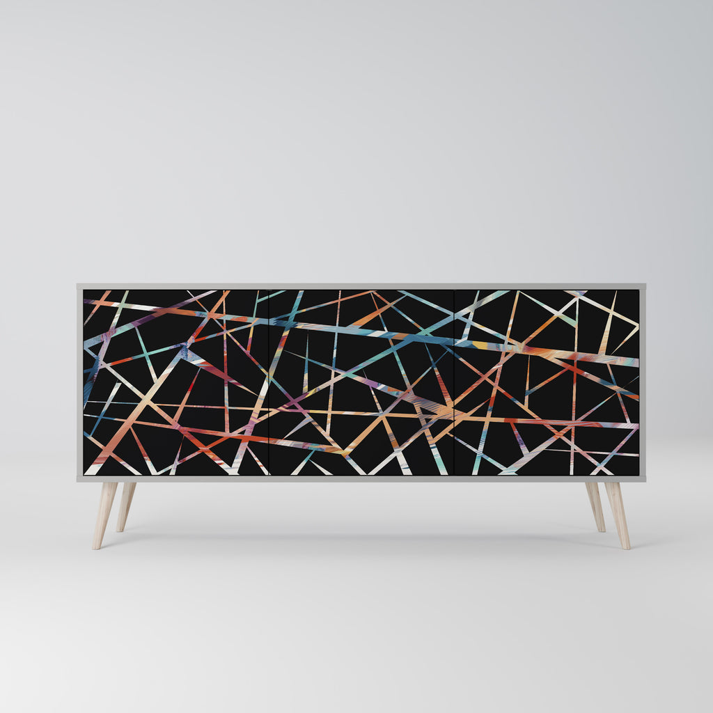 POLYGON VERVE 3-Door Sideboard in Grey Finish