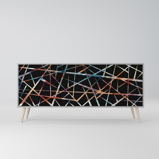 POLYGON VERVE 3-Door Sideboard in Grey Finish