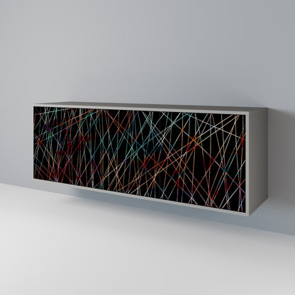 LUMINOUS SNARE 3-Door Sideboard in Grey Finish