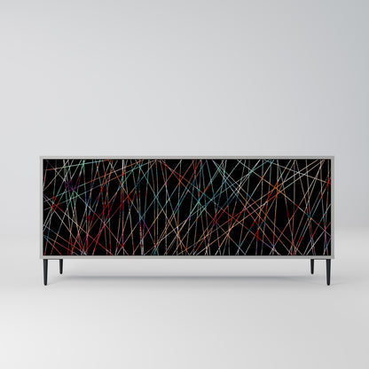 LUMINOUS SNARE 3-Door Sideboard in Grey Finish