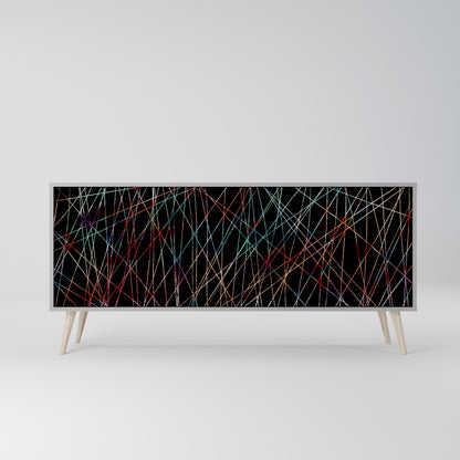 LUMINOUS SNARE 3-Door Sideboard in Grey Finish