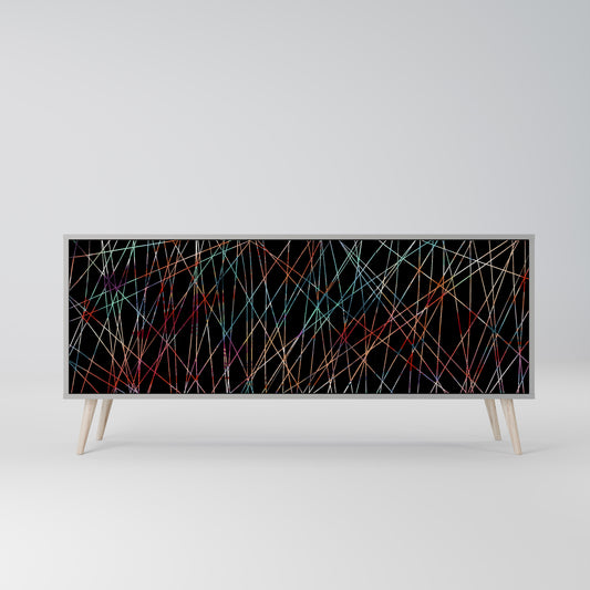 LUMINOUS SNARE 3-Door Sideboard in Grey Finish