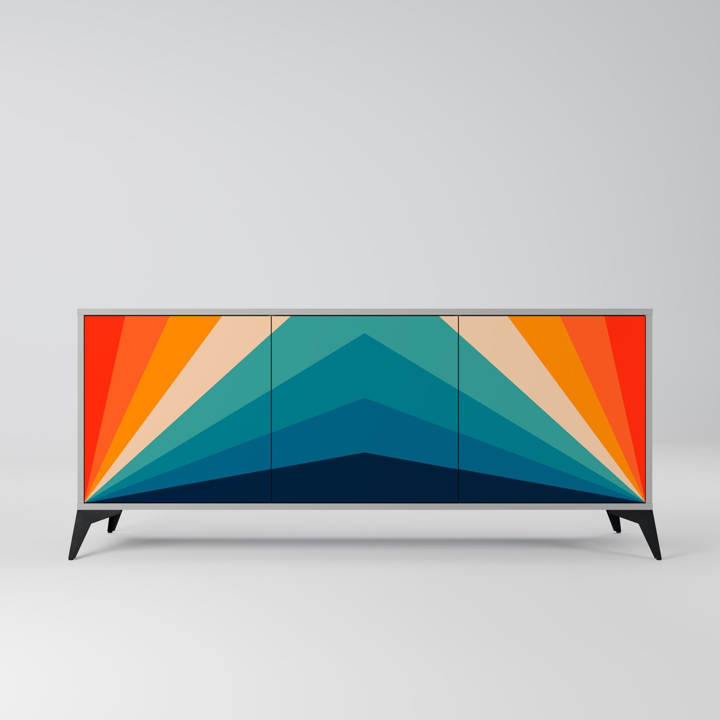 PRISM CONCUSSION 3-Door Sideboard in Grey Finish