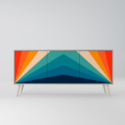 PRISM CONCUSSION 3-Door Sideboard in Grey Finish