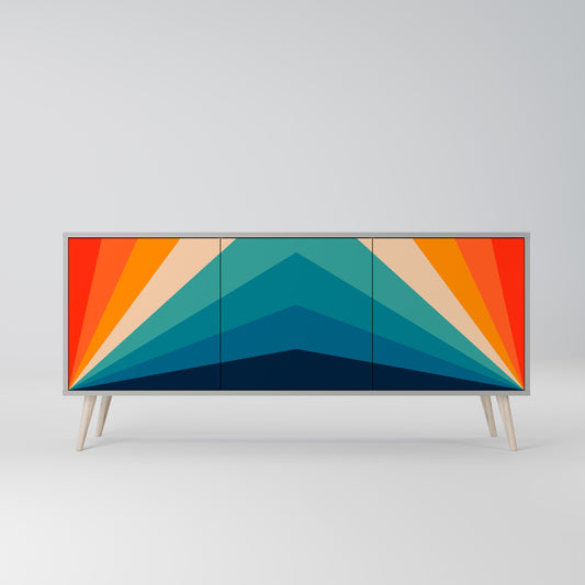PRISM CONCUSSION 3-Door Sideboard in Grey Finish