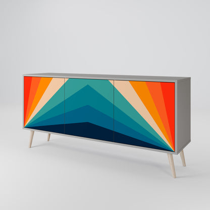 PRISM CONCUSSION 3-Door Sideboard in Grey Finish