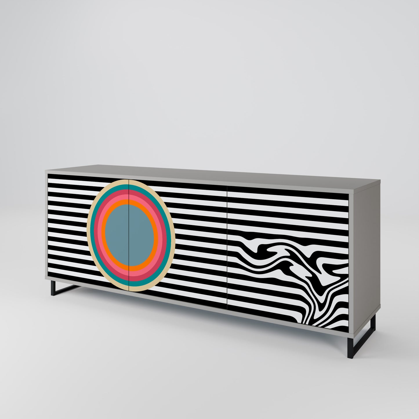 SPECTRA SHOWCASE 3-Door Sideboard in Grey Finish
