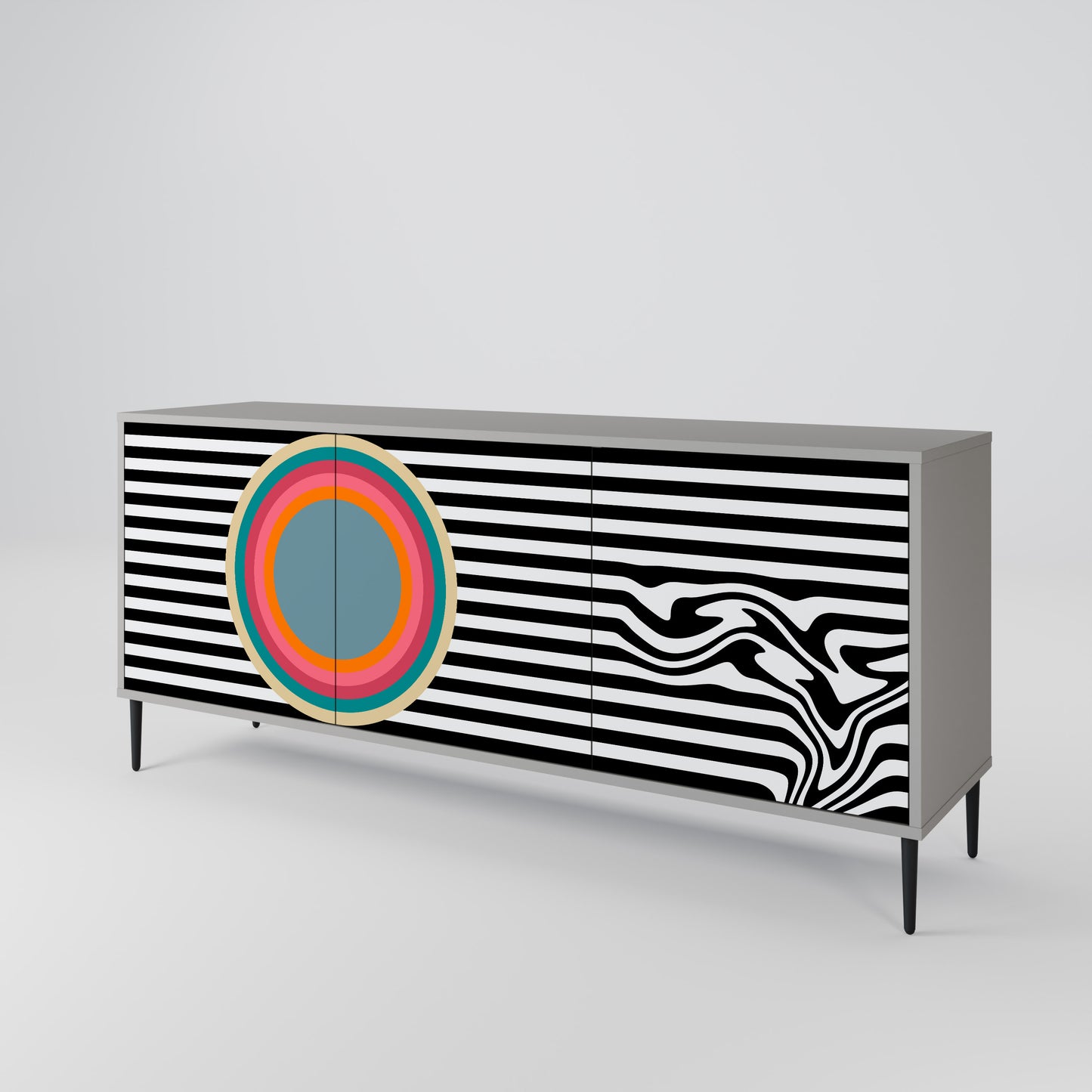 SPECTRA SHOWCASE 3-Door Sideboard in Grey Finish