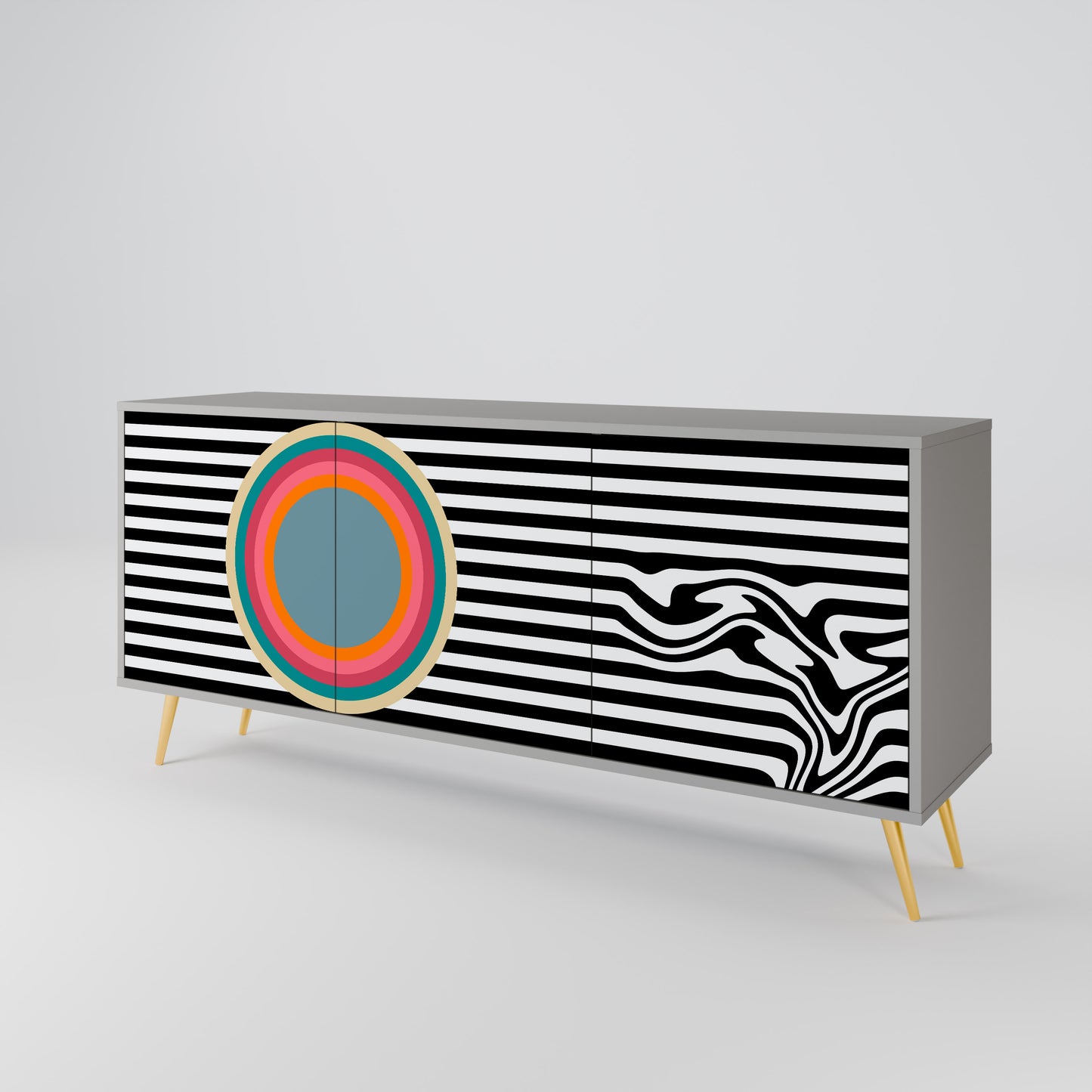 SPECTRA SHOWCASE 3-Door Sideboard in Grey Finish