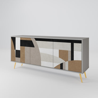 DELICATE MEMENTO 3-Door Sideboard in Grey Finish