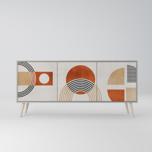 SPACE AROUND 3-Door Sideboard in Grey Finish